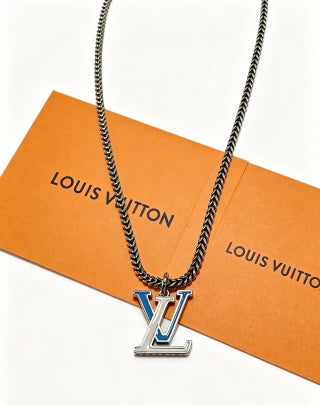 Louis Vuitton Monogram Initial Pendant Chain Necklace