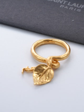 YSL Jardin Doré Leaf Charm Ring