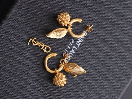 YSL Jardin Doré Berry Leaf Hoop Earrings