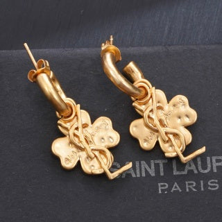 YSL Jardin Trèfle Clover Hoop Earrings