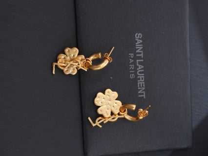 YSL Jardin Trèfle Clover Hoop Earrings