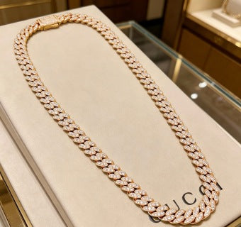 Gucci Crystal Pavé Link Chain Statement Necklace