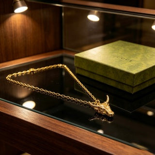 Gucci Horn Pendant Minimal Chain Necklace