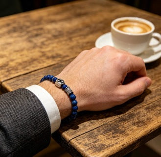 Gucci Lapis Bead Interlocking G Bracelet