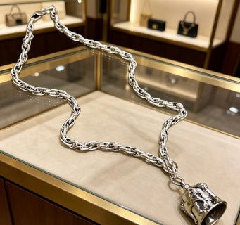 Gucci Horsebit Bell Charm Long Chain Necklace