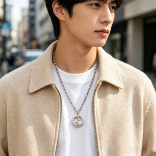 Gucci Interlocking G Circle Medallion Chain Necklace