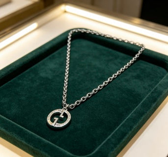 Gucci Interlocking G Circle Medallion Chain Necklace