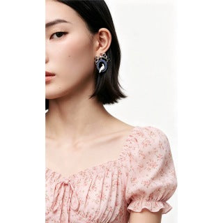 Dior Elara Seashell Pearl Medallion Stud Earrings