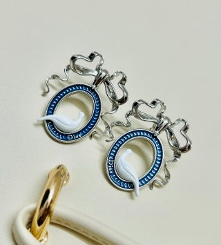 Dior Elara Seashell Pearl Medallion Stud Earrings