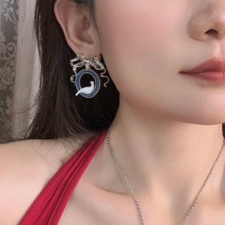 Dior Elara Seashell Pearl Medallion Stud Earrings