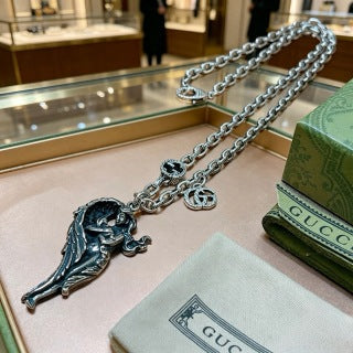 Gucci Winged Horse Charm Chain Necklace