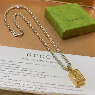 Gucci Padlock Charm Box Pendant Chain Necklace