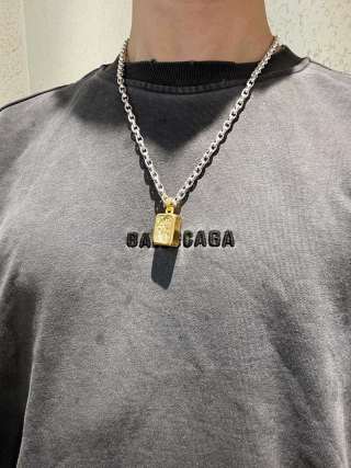 Gucci Padlock Charm Box Pendant Chain Necklace