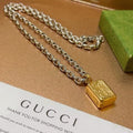 Gucci Padlock Charm Box Pendant Chain Necklace