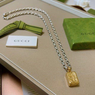 Gucci Padlock Charm Box Pendant Chain Necklace