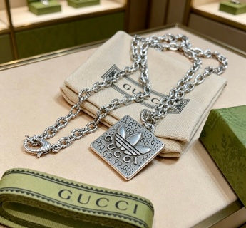 Gucci Interlocking G Square Medallion Chain Necklace