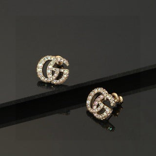 Gucci Interlocking G Pavé Crystal Hoop Earrings