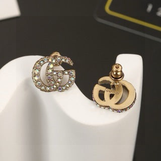 Gucci Interlocking G Pavé Crystal Hoop Earrings