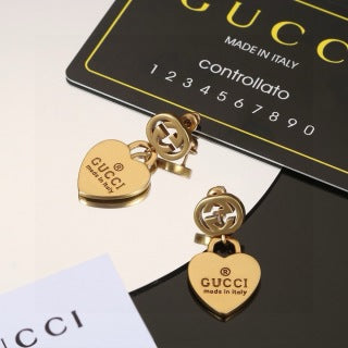 Gucci Interlocking G Round Logo Drop Earrings