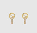 Gucci Interlocking G Crystal Bar Drop Earrings