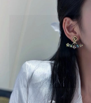 Gucci Interlocking G Crystal Wing Drop Earrings