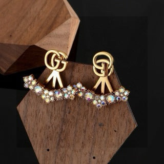 Gucci Interlocking G Crystal Wing Drop Earrings