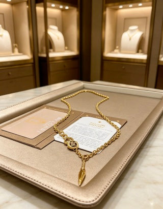 Bvlgari Gold Pendant Drop Necklace – Elegant Luxury Jewelry