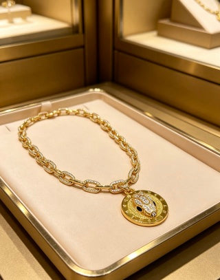 Bvlgari Gold Medallion Statement Necklace – Elegant Luxury Jewelry