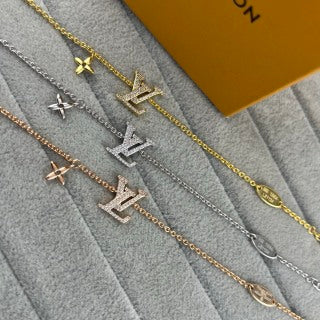 Louis Vuitton Diamond Letter Charm Chain Bracelet