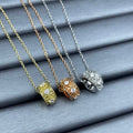Dior Oblique Crystal Medallion Necklace