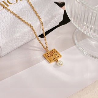 Dior Liora Crystal Medallion Pearl Drop Necklace