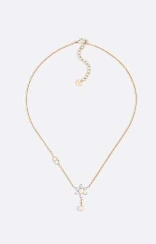 Dior Liora Floral Pearl Drop Pendant Necklace