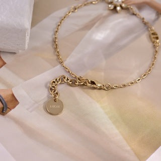 Dior Liora Floral Pearl Drop Pendant Necklace