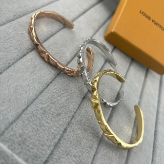 Louis Vuitton Diamond Facet Open Cuff Bracelet