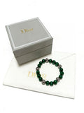 Dior Evelyne Emerald Green Bead Charm Bracelet