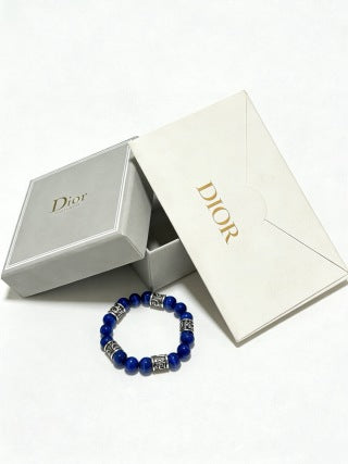 Dior Evelyne Lapis Blue Bead Charm Bracelet