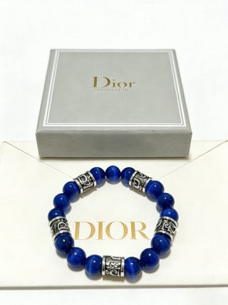 Dior Evelyne Lapis Blue Bead Charm Bracelet