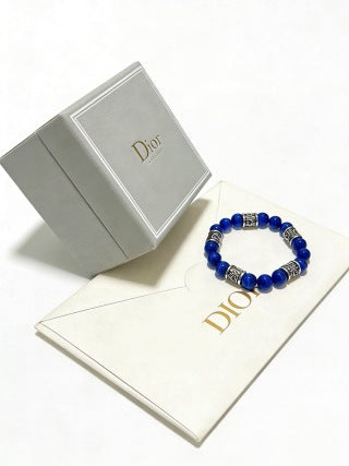 Dior Evelyne Lapis Blue Bead Charm Bracelet