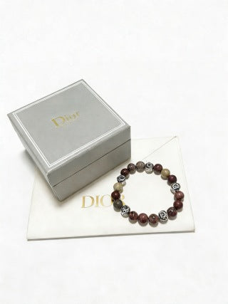 Dior Evelyne Obsidian Bead Charm Bracelet