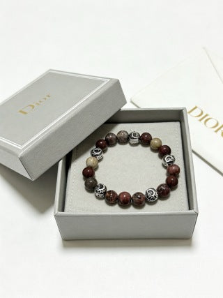 Dior Evelyne Obsidian Bead Charm Bracelet
