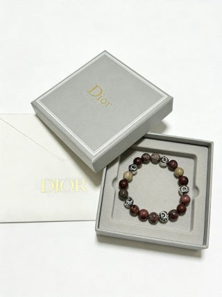 Dior Evelyne Obsidian Bead Charm Bracelet