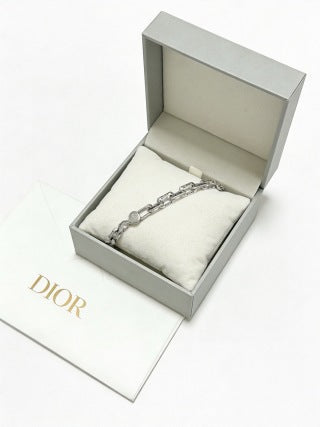 Dior Evelyne Silver CD Link Chain Bracelet