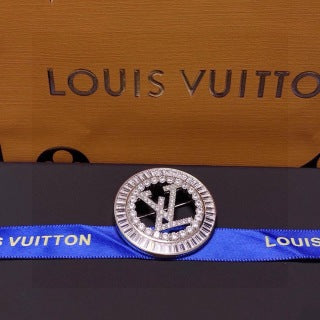 Louis Vuitton Noir Monogram Medallion Brooch