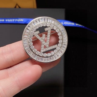 Louis Vuitton Noir Monogram Medallion Brooch