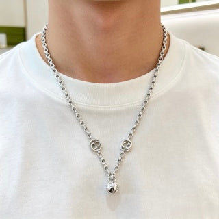 Gucci Interlocking G Crystal Drop Pendant Necklace