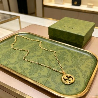 Gucci Interlocking G Round Medallion Chain Necklace