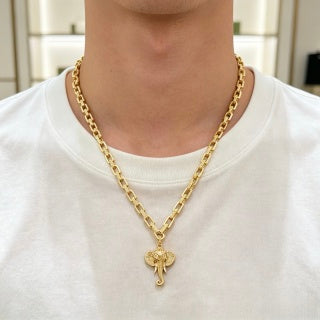 Gucci Horsebit Cross Pendant Chain Necklace