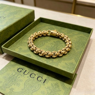 Gucci Beaded Interlocking Link Chain Bracelet