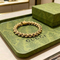 Gucci Beaded Interlocking Link Chain Bracelet