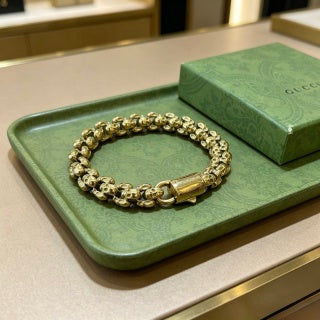 Gucci Beaded Interlocking Link Chain Bracelet